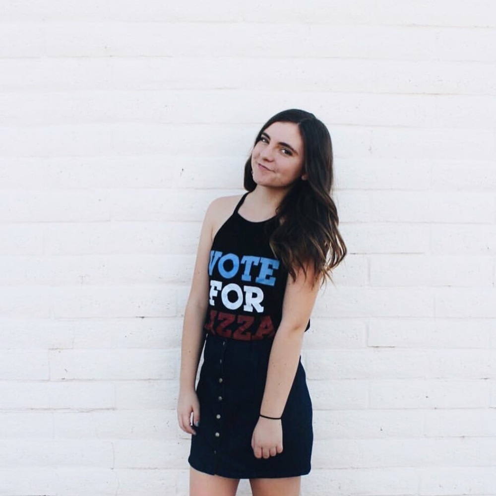“Vote For Pizza” tank top